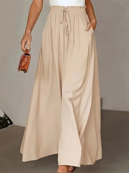 Women Geometric Long Elastic Waist Pants Casual Spring/Fall Trousers
