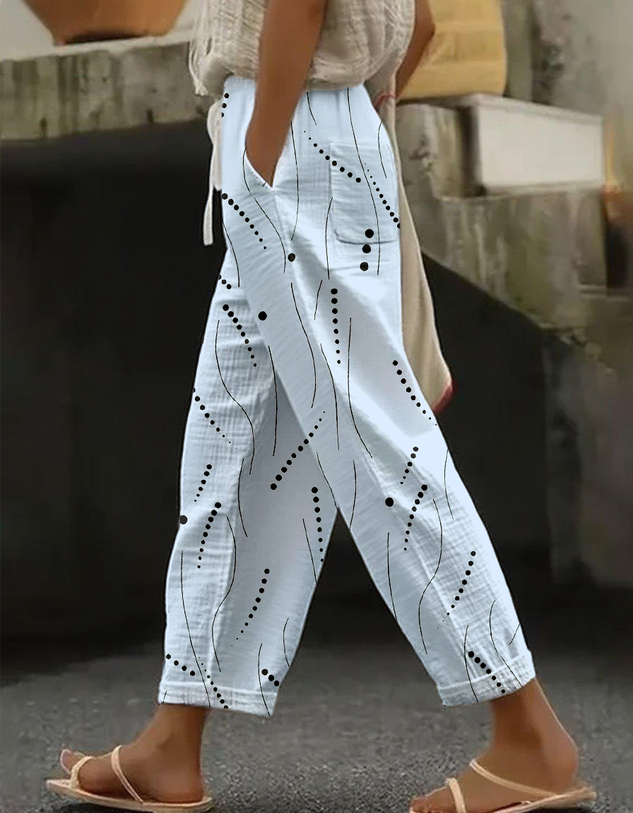 Women Striped Long Pants Vintage Spring/Fall Trousers
