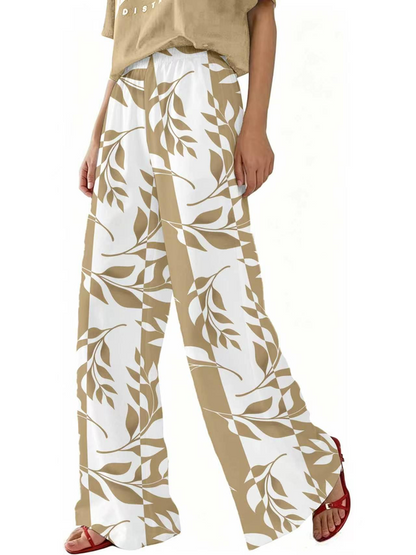 Women Floral Long Pants Casual Spring/Fall Trousers