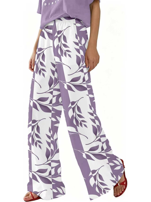 Women Floral Long Pants Casual Spring/Fall Trousers