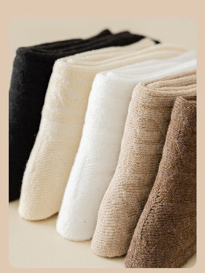 Plush And Thick Towel Socks Twisted Autumn And Winter Style Mid-tube Socks Women's Long Socks Thick Socks Winter Warm Women's Socks