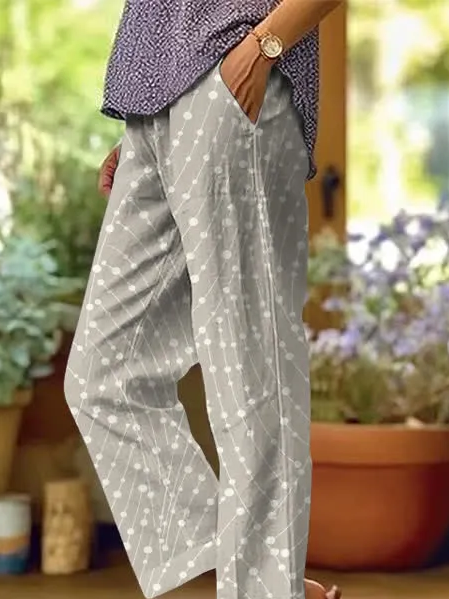 Women Abstract Long Pants Casual Spring/Fall Trousers