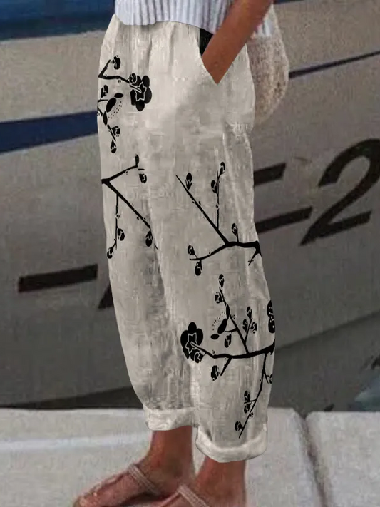 Women Abstract Long Pants Casual Spring/Fall Trousers