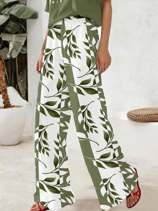 Women Floral Long Pants Casual Spring/Fall Trousers
