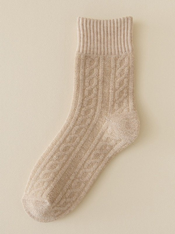 Plush And Thick Towel Socks Twisted Autumn And Winter Style Mid-tube Socks Women's Long Socks Thick Socks Winter Warm Women's Socks