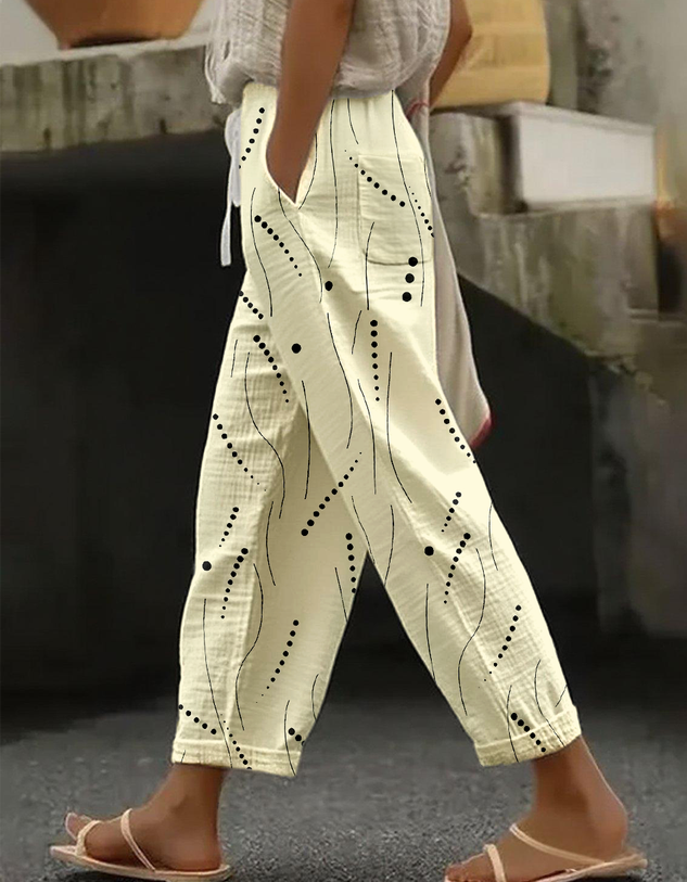 Women Striped Long Pants Vintage Spring/Fall Trousers