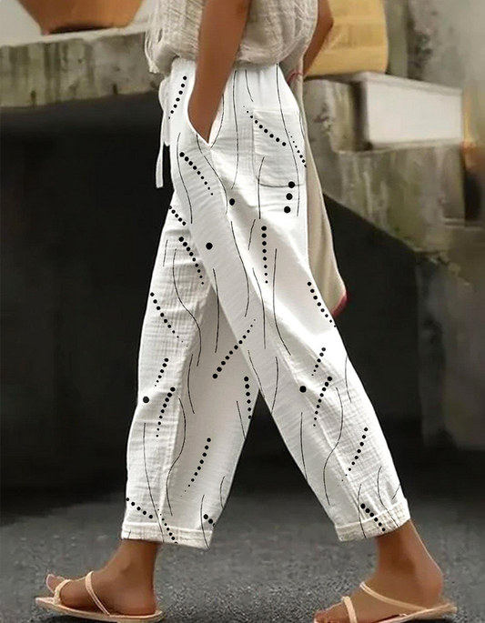 Women Striped Long Pants Vintage Spring/Fall Trousers