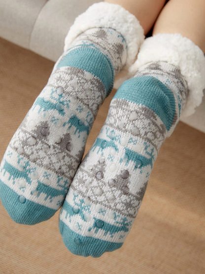 Womens Fuzzy Home Sleep Socks