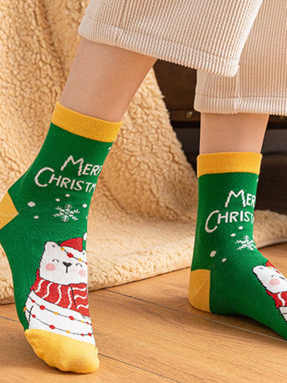 Womens Christmas Cartoon Pattern Socks