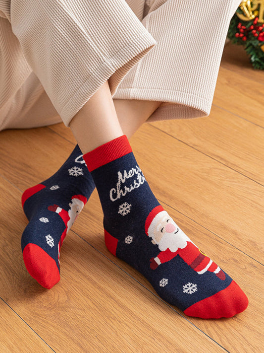 Womens Christmas Cartoon Pattern Socks