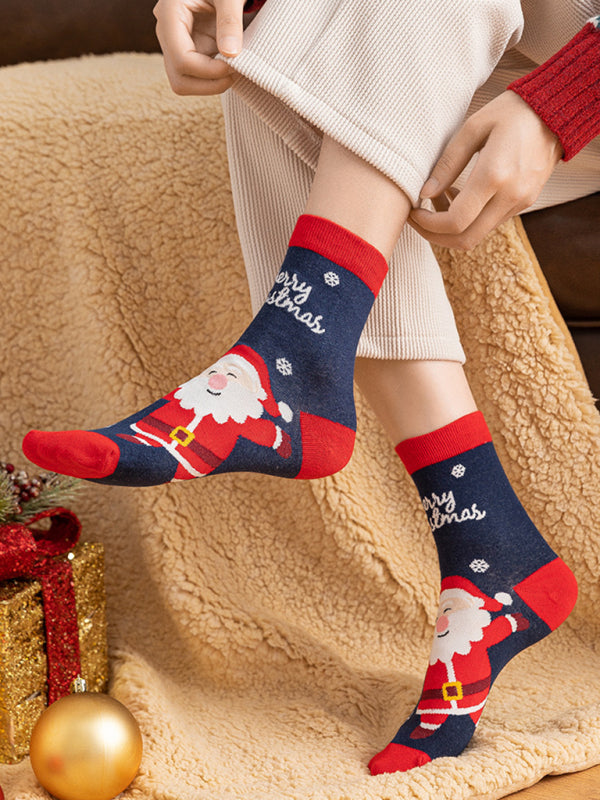 Womens Christmas Cartoon Pattern Socks