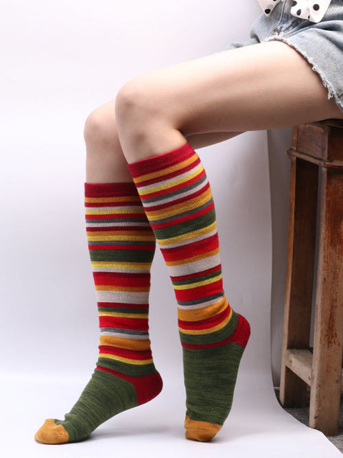 Womens Colorful Striped Socks