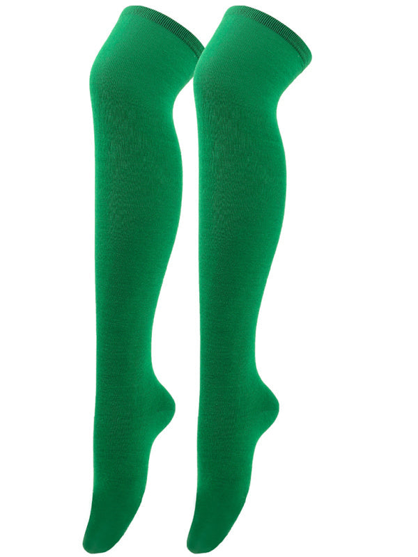 Womens Over Knee Bias Striped Christmas Socks